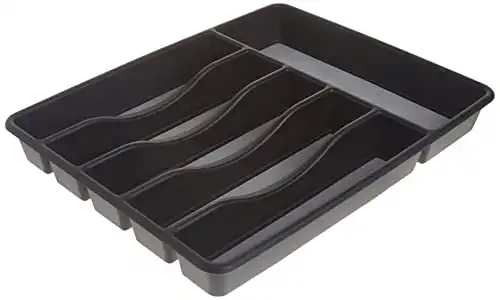 Rubbermaid 1994536 No-Slip Silverware Organizer Cutlery Tray, Large, Grey