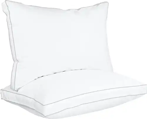 Utopia Bedding Bed Pillows for Sleeping Standard Size (White), Set of 2, Cooling Hotel Quality, Gusseted Pillow for Back, Stomach or Side Sleepers