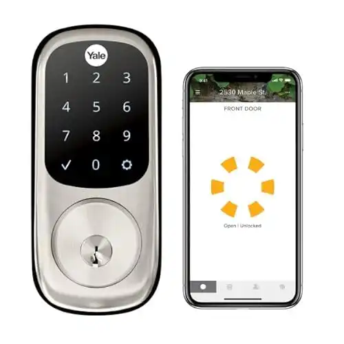 Yale Satin Nickel Assure Lock with Wi-Fi Connected Touchscreen, Smart Entry Door Lock with Digital Electronic Keypad and Back Up Key, YRD226-CBA-619