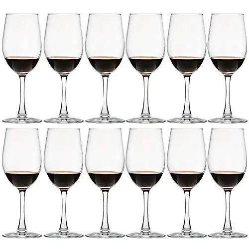 UMI UMIZILI 12 Ounce - Set of 12, Classic Durable Red/White Wine Glasses For Party