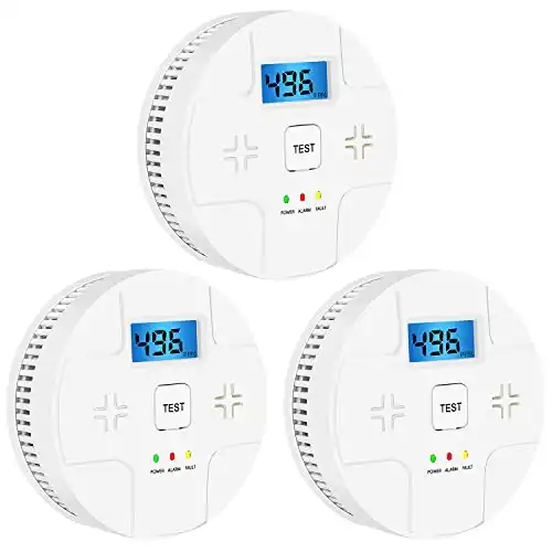 3 Pack Combination Smoke Carbon Monoxide Alarm Detector Battery Operated, Portable Smoke and Co Alarm for Home Bedroom Travel Easy to Install