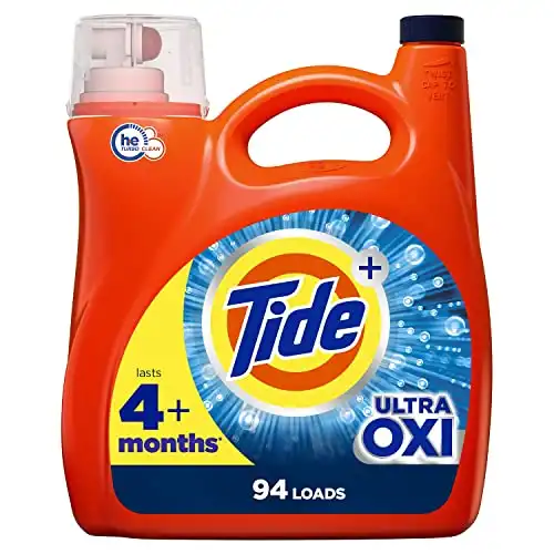 Tide Ultra Oxi Liquid Laundry Detergent Soap, HE Compatible, 94 Loads, 132 fl oz