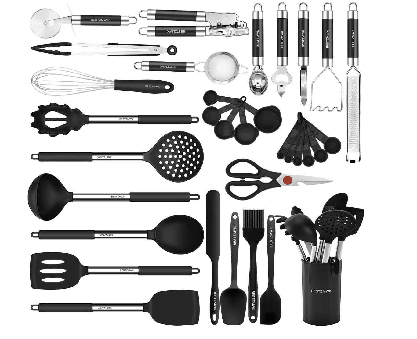 Kitchen Utensils Set-Silicone Cooking Utensils-32 pcs Non-Stick Silicone Cooking Kitchen Utensils Sp