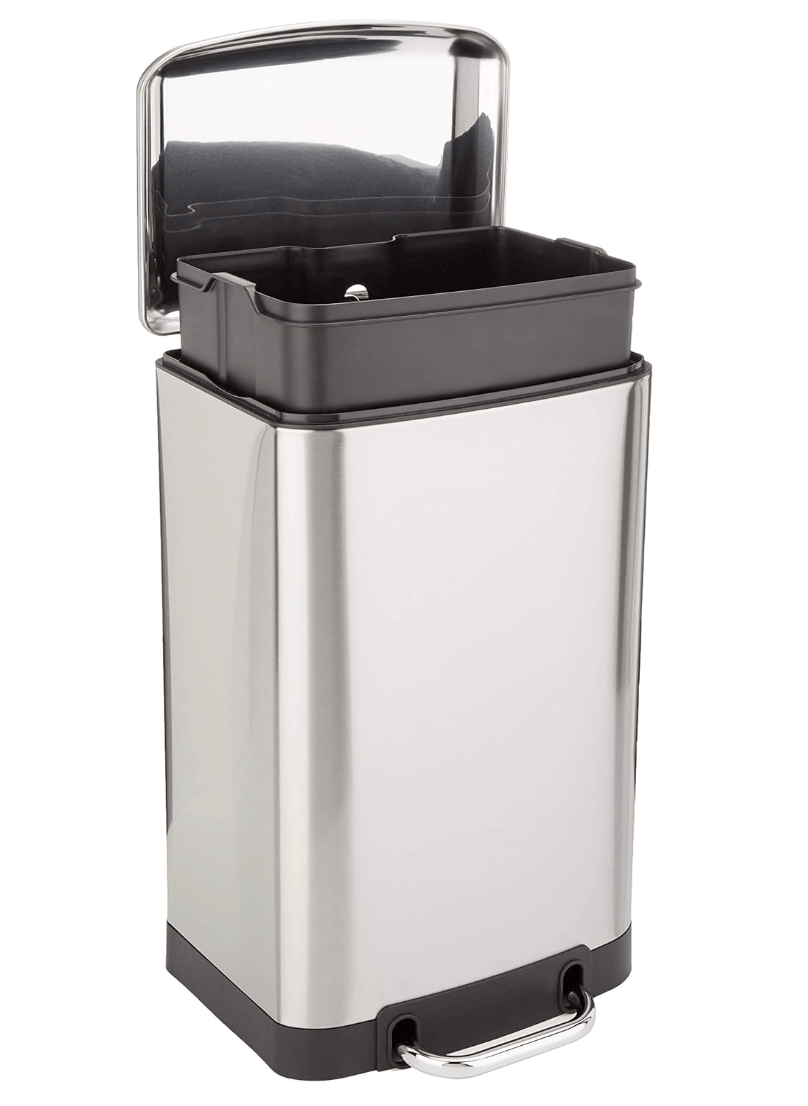 Home Zone Living 4 Gallon Stainless Steel Slim Kitchen Trash Can