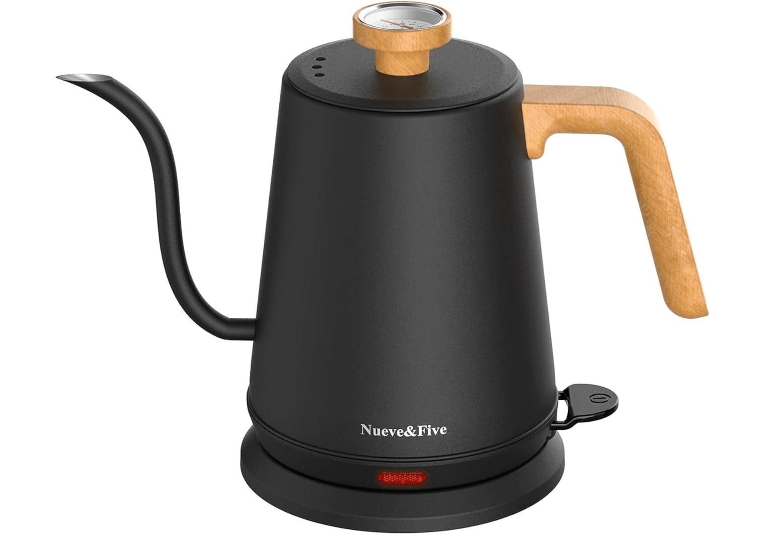 Nueve&Five Electric Gooseneck Kettle with Thermometer, 1.0L Pour Over Hot Water Kettle for Coffee an