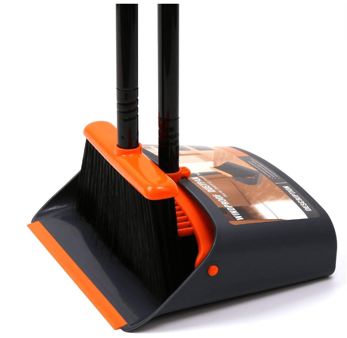 TreeLen Broom and Dustpan Set with 52\\\\\\\\\\\\\\\" Long Handle for Home Kitchen Room Office Lobby
