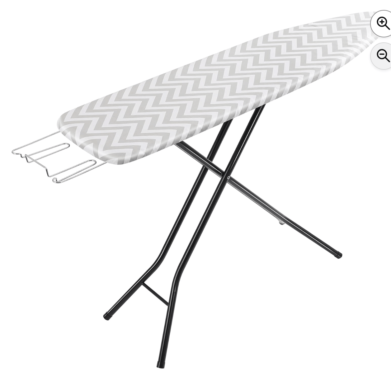 Amazon Basics Height Adjustable Full-Size Foldable Ironing Board, 4-Leg Fold-Up, Chevron Removable C