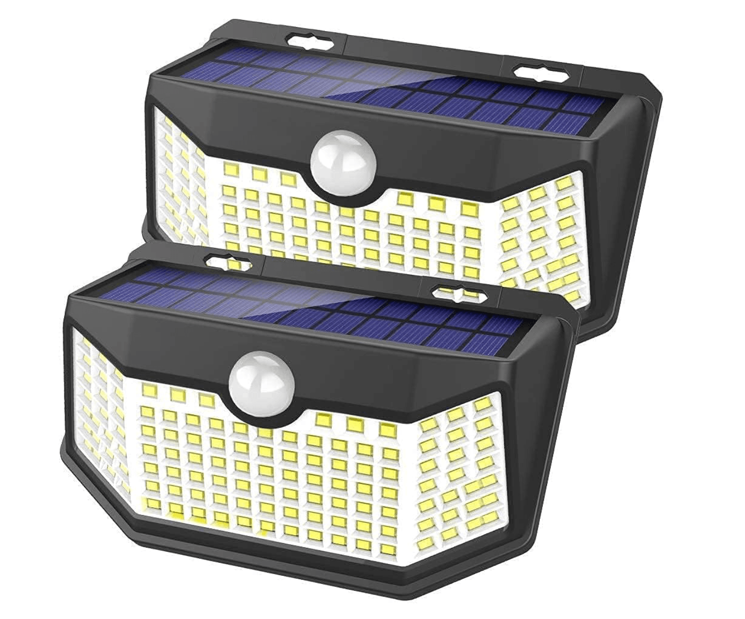 HMCITY Solar Lights Outdoor 120 LED with 3 Lighting Modes, Motion Sensor Wall Lights,IP65 Waterproof